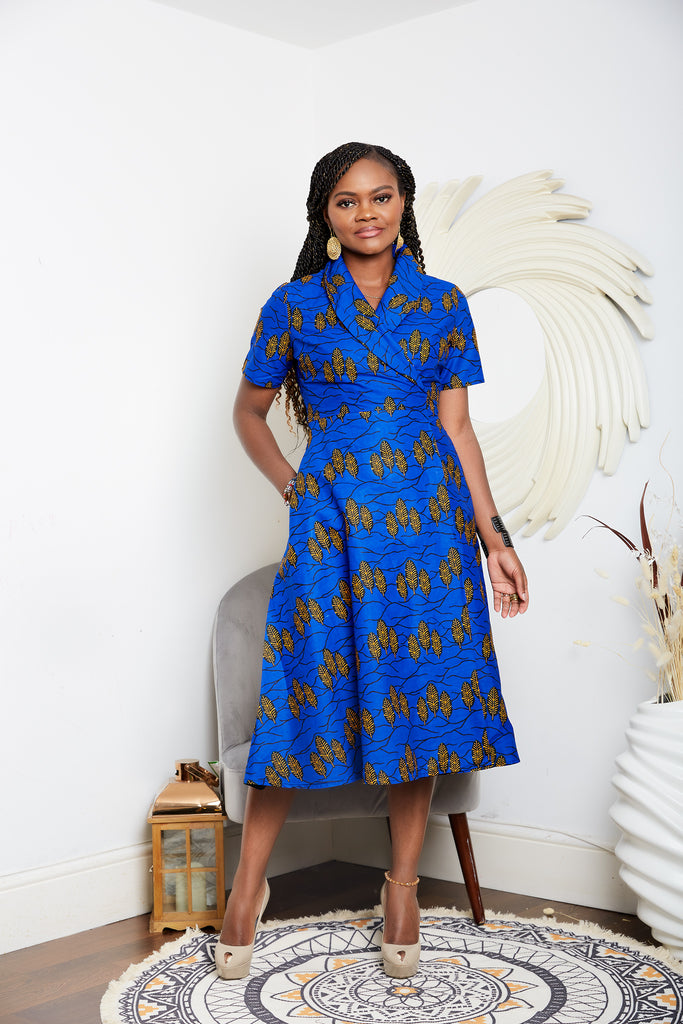 Trendy African Print Wrap dresses | African Print Flare Dresses – CUMO  LONDON